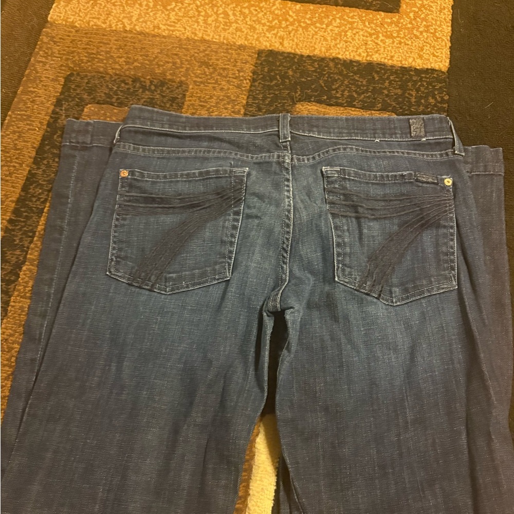 7 For All Mankind Dark Blue Boot Cut Jeans